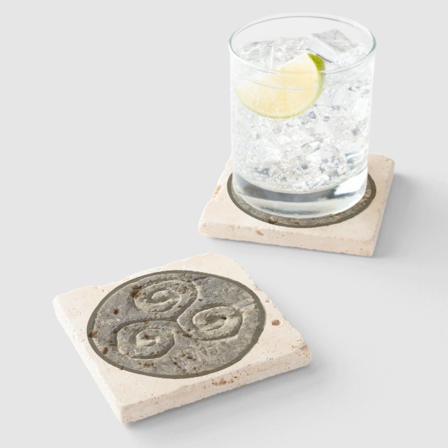 Dessous-de-verre En Pierre Image antique d'un Triskelion (Côté)