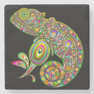 Dessous-de-verre En Pierre Imaginaire psychédélique de Chameleon