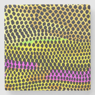 Dessous-de-verre En Pierre Impression Abstraite colorée "Vibrant Wilderness"