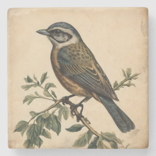 Dessous-de-verre En Pierre Impression d'oiseaux vintages