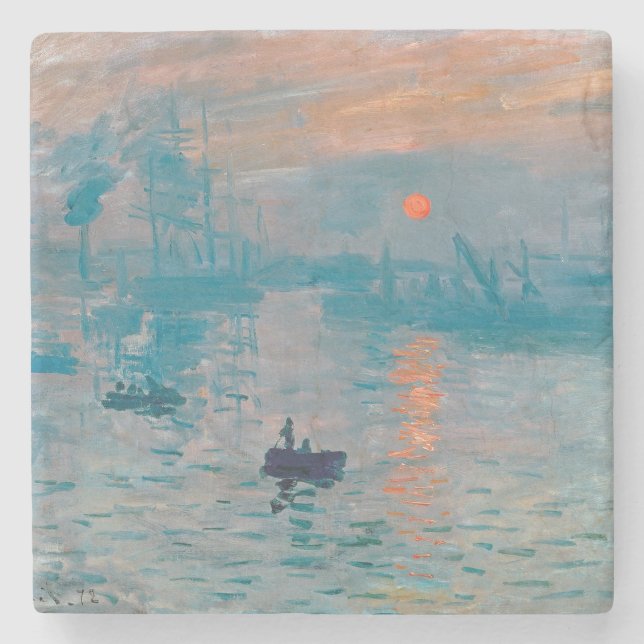 Dessous-de-verre En Pierre Impression Sunrise Claude Monet (Devant)