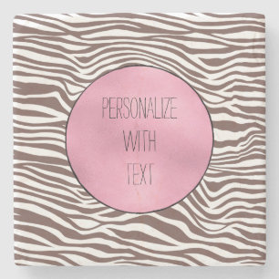 Dessous-de-verre En Pierre Impression Zebra Brown