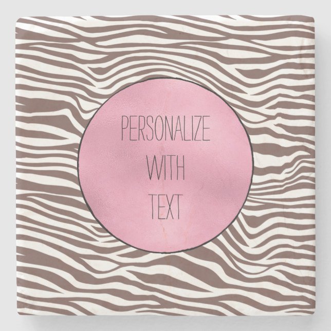 Dessous-de-verre En Pierre Impression Zebra Brown (Devant)