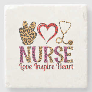 Dessous-de-verre En Pierre Infirmière Amour Inspirer Coeur - Infirmière Motiv