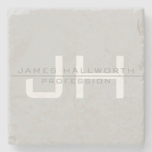 Dessous-de-verre En Pierre Initiales monogrammes modernes (ou autre texte) Gr