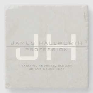 Dessous-de-verre En Pierre Initiales monogrammes modernes (ou autre texte) Gr