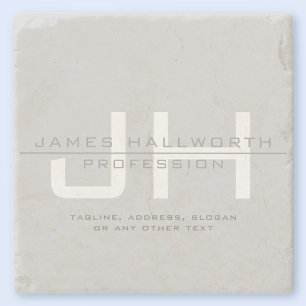 Dessous-de-verre En Pierre Initiales monogrammes modernes (ou autre texte) Gr