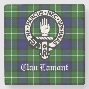 Dessous-de-verre En Pierre Insigne de Clan Écossais Lamont et Tartan