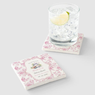 Dessous-de-verre En Pierre Invitation de Fête de Mariée de Thé de Fleur Sauva