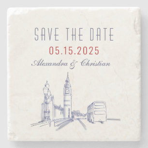 Dessous-de-verre En Pierre Invitation de sauvegarde de date de mariage à Lond