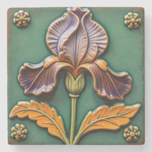 Dessous-de-verre En Pierre Iris violet et orange