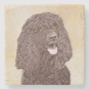 Dessous-de-verre En Pierre Irish Water Spaniel Peinture - Original Dog Art