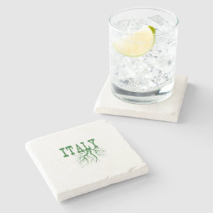 Dessous-de-verre En Pierre Italie Arbre Racines Mot Art Italien Racine Vert