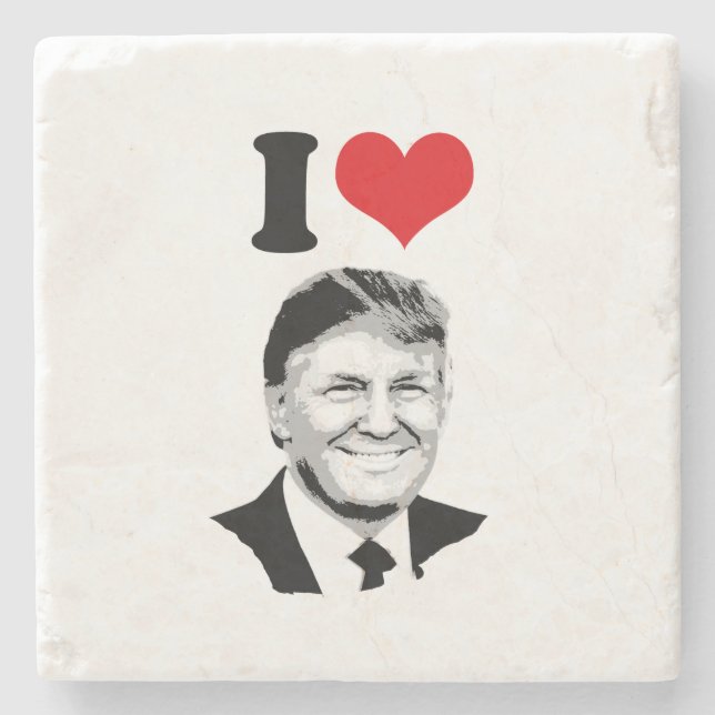 Dessous-de-verre En Pierre J'aime Donald Trump (Devant)