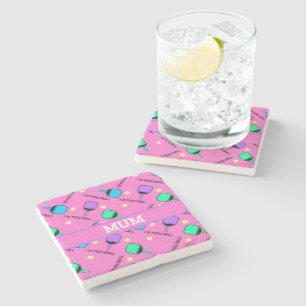 Dessous-de-verre En Pierre J'aime Pickleball rose