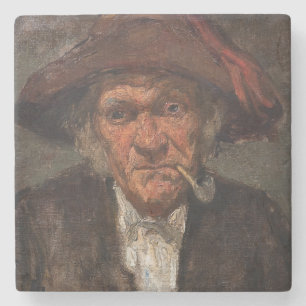 Dessous-de-verre En Pierre James Whistler - Un homme fume un tuyau