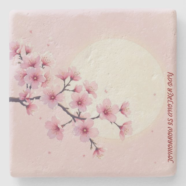 Dessous-de-verre En Pierre Japanese Blossom Stone Coaster  (Devant)