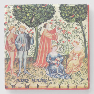 Dessous-de-verre En Pierre Jardin antique, Cultivateurs, Vin, modifier le tex