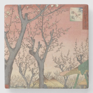 Dessous-de-verre En Pierre Jardin de prune fleuri d'arbre japonais