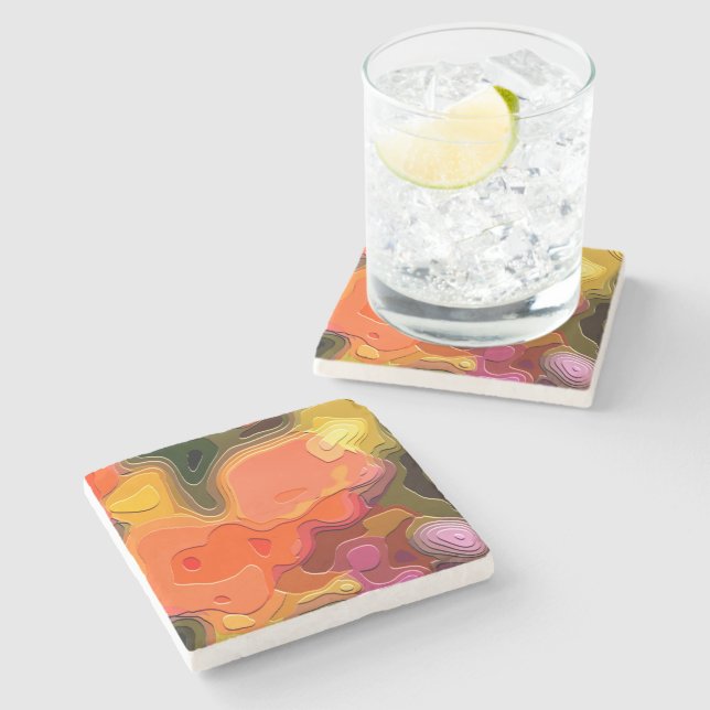 DESSOUS-DE-VERRE EN PIERRE JARDIN DES FLEURS (Côté)