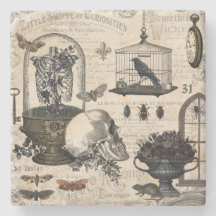 Dessous-de-verre En Pierre Jardin vintage moderne de Halloween