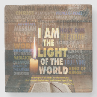 Dessous-de-verre En Pierre Je suis la Lumière du Monde - Jean 8:12