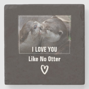 Dessous-de-verre En Pierre Je T'Aime Pas D'Otter Mignonne Photo