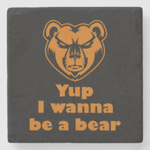 Dessous-de-verre En Pierre Je veux être un ours