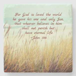 Dessous-de-verre En Pierre Jean 3:16 Car Dieu aimait tant le monde, Bible Ver