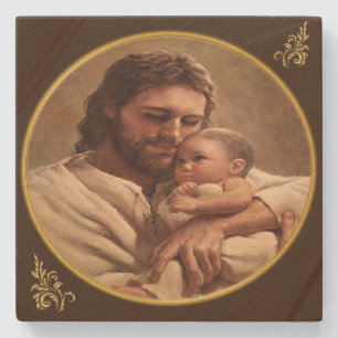 Dessous-de-verre En Pierre Jésus et enfant