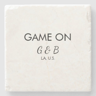 Dessous-de-verre En Pierre Jeu ajouter nom du couple mariage lieu ville g