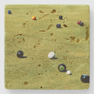 Dessous-de-verre En Pierre Jeu de Bowls de pelouse,