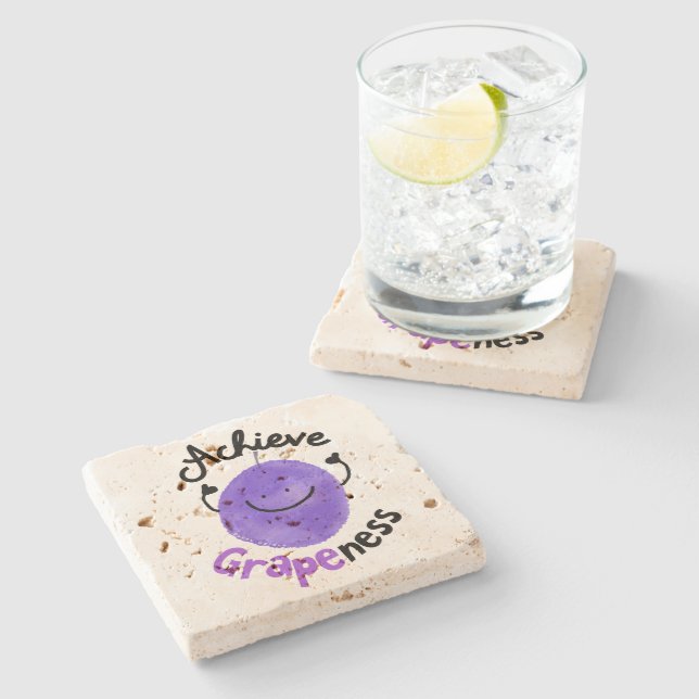Dessous-de-verre En Pierre Jeu de raisins positif - Obtenir la clarté (Côté)