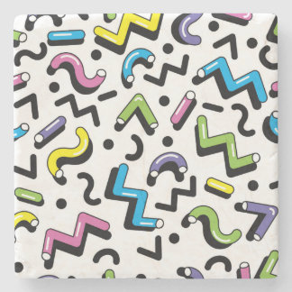 Dessous-de-verre En Pierre Jeu géométrique : Motif de formes de Doodles