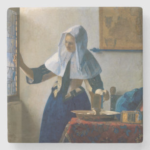 Dessous-de-verre En Pierre Johannes Vermeer - Femme avec un lanceur d'eau