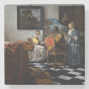 Dessous-de-verre En Pierre Johannes Vermeer - Le Concert