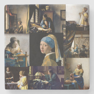 Dessous-de-verre En Pierre Johannes Vermeer - Patchwork de chefs-d'oeuvre