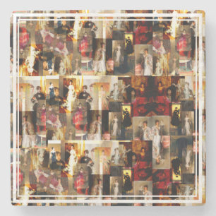 Dessous-de-verre En Pierre .John Singer Sargent Elegant Lady Portrait Collage