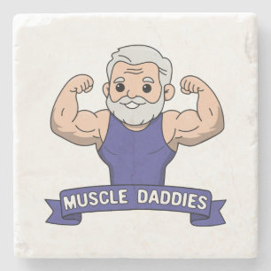 Dessous-de-verre En Pierre Joli Kawaii Muscle Daddy Barbu Bodybuilder
