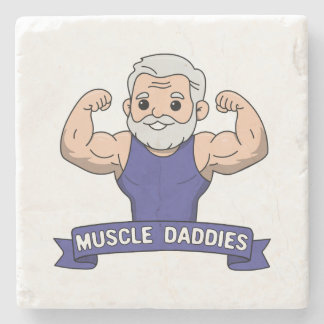 Dessous-de-verre En Pierre Joli Kawaii Muscle Daddy Barbu Bodybuilder