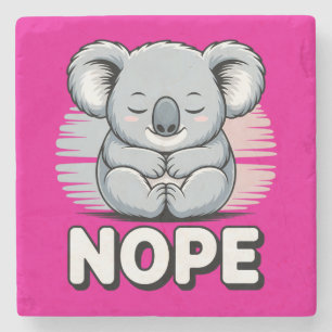 Dessous-de-verre En Pierre Joli koala endormi “Non” Dessin animé drôle