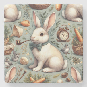 Dessous-de-verre En Pierre Joli lapin Vintage