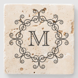Dessous-de-verre En Pierre Joli monogramme élégant