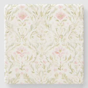Dessous-de-verre En Pierre Jolies Fleurs Blanches Roses