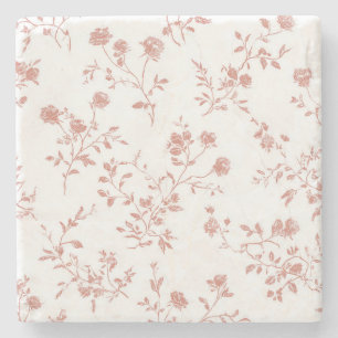 Dessous-de-verre En Pierre Jolies Fleurs Roses