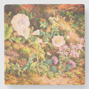 Dessous-de-verre En Pierre Jolies pétunias vintage fleurs peinture florale