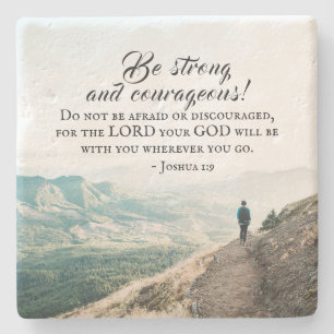 Dessous-de-verre En Pierre Joshua 1:9 Soyez fort et Courageou Bible Verse