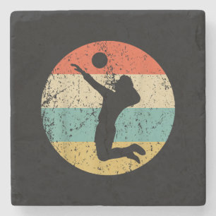 Dessous-de-verre En Pierre Joueur de volley-ball vintage
