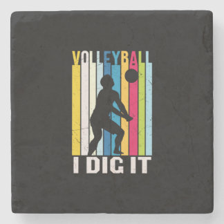 Dessous-de-verre En Pierre Joueur de volley-ball | Volleyball Je L'Ai Creusé