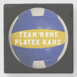 DESSOUS-DE-VERRE EN PIERRE JOUEUR DE VOLLEYBALL PERSONNALISÉ